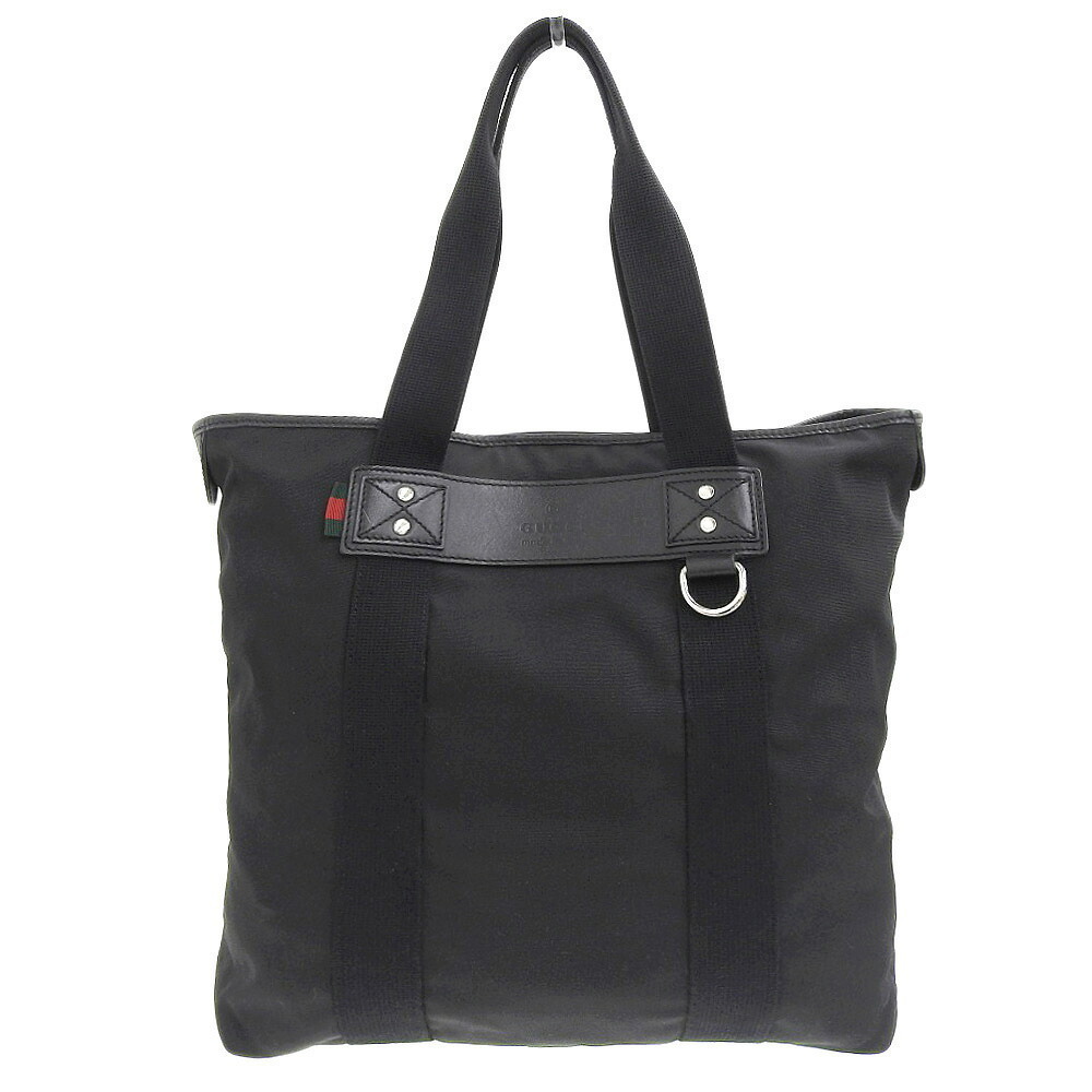 Gucci Parana GG Sherry Line Nylon Large Handbag Black